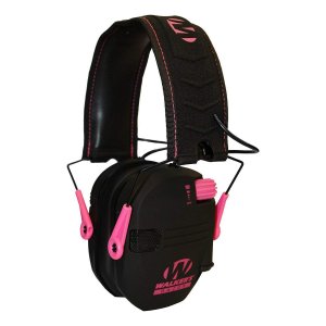 Walker's GWPRSEMPNK Razor Slim Electronic Muff - Black W/Pink Accent