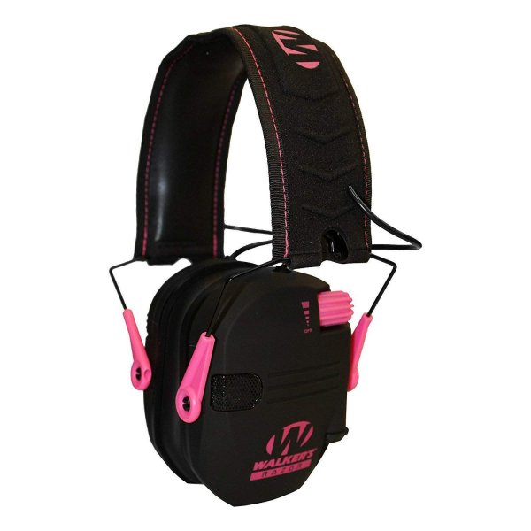 Walker's GWPRSEMPNK Razor Slim Electronic Muff - Black W/Pink Accent