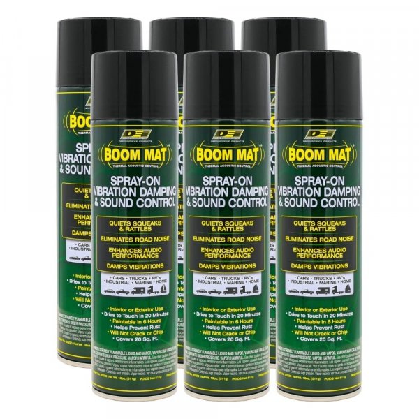 Design Engineering 050220 Boom Mat Spray-on Sound Deadening to Reduce Unwanted Road Noise and Vibration 18 Ounce (6 Pack)
