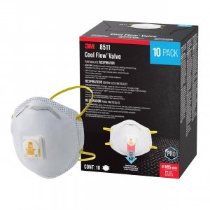 3M 8511 N95 Cool Flow Valved Respirator, 10-Pack