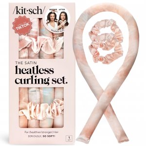 Kitsch Satin Heatless Curls Overnight Set - Sunset Tie Dye