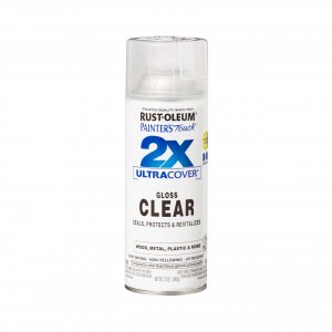 Rust-Oleum 334029 Painter's Touch 2X Ultra Cover Spray Paint, 12 oz, Gloss Clear
