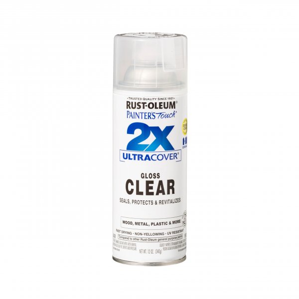 Rust-Oleum 334029 Painter's Touch 2X Ultra Cover Spray Paint, 12 oz, Gloss Clear