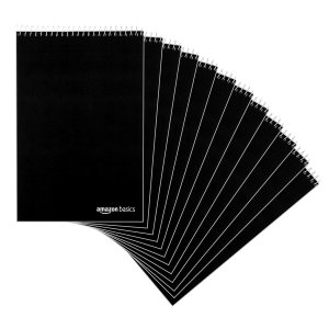 Amazon Basics Steno Notebooks, Gregg Rule, Green Paper for Notes, 80 Sheets, 6" x 9", 12-Pack