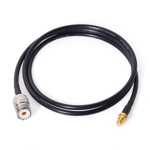 BINGFU Ham Radio Antenna Adapter SMA Female to UHF SO239 Female RG58 Coaxial Jumper Cable 1m 3 feet for Handheld Ham Two Way Radio Walkie Talkie Wouxun Baofeng BF-F8HP UV-5R UV-82 BF-888S GT-3
