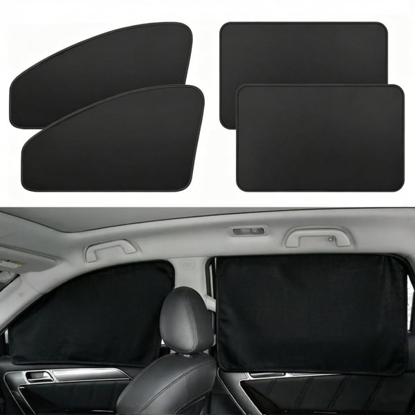 Car Sunshade, Car Privacy Window Shade, 100% Block Light for Breastfeeding, Taking a nap, Changing Clothes, Camping (Full Sets 4pcs)