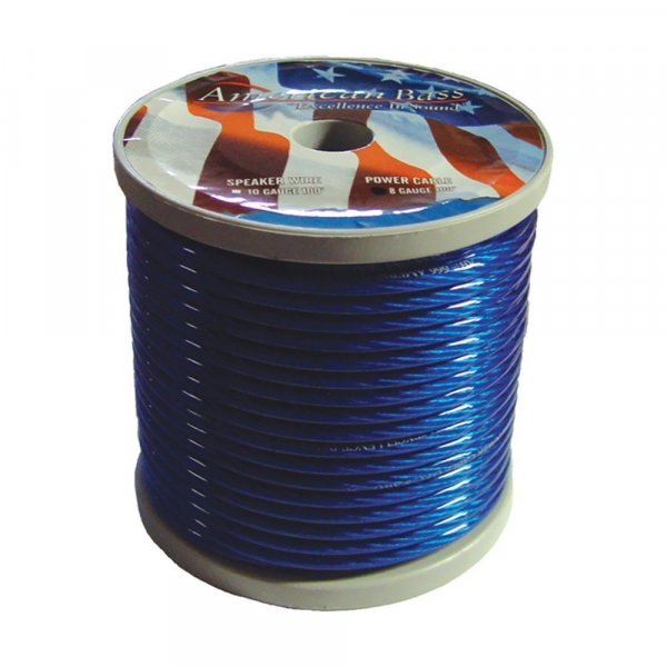 American Bass 8GBL Power Wire 8 Gauge 100 Foot  Blue