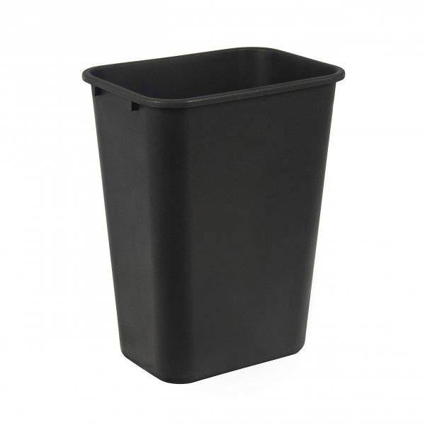 Amazon Basics Rectangular Commercial Office Wastebasket, Easy to Clean, Space-Saving,15.5"L x 11.5"W x 20"H, 10 Gallon, Black