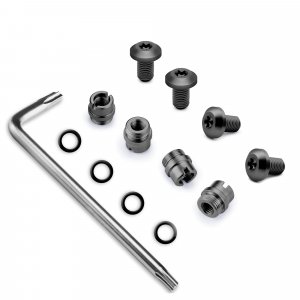 Guuun 1911 Grip Screws & Bushings, T10 Torx Key, 4 O Rings, Stainless Steel Black - Standard Height 0.28''