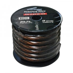 Audiopipe PS025BK Power Wire 0 Gauge 25 Foot  Black