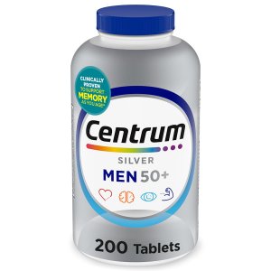 Centrum Silver Men's 50+ Multivitamin with Vitamin D3, B-Vitamins, Zinc for Memory and Cognition - 200 Tablets
