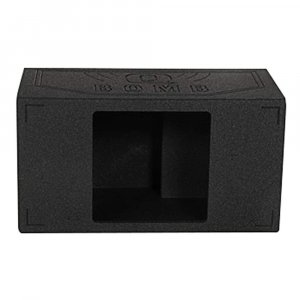 QPower QBOMB12VLSINGSQ Single 12" Square Ported Sub Box w/Bedliner Paint Coating