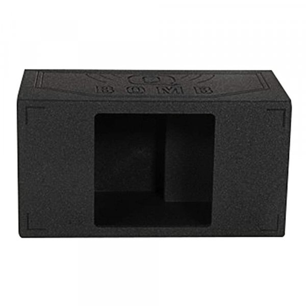 QPower QBOMB12VLSINGSQ Single 12" Square Ported Sub Box w/Bedliner Paint Coating