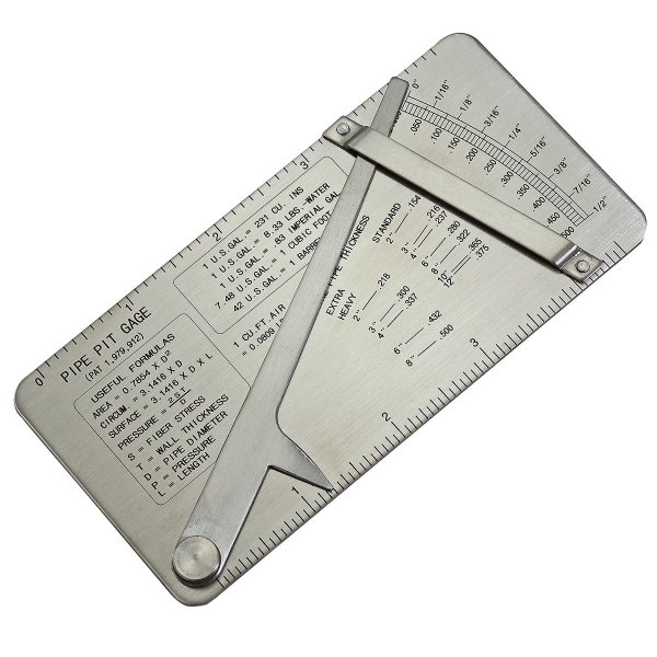 RIVERWELD Pipe Pit Welding Gauge Gage Test Ulnar Welder Inspection Range is 0 to 1/2” in 1/64” & .010 Increments Inch