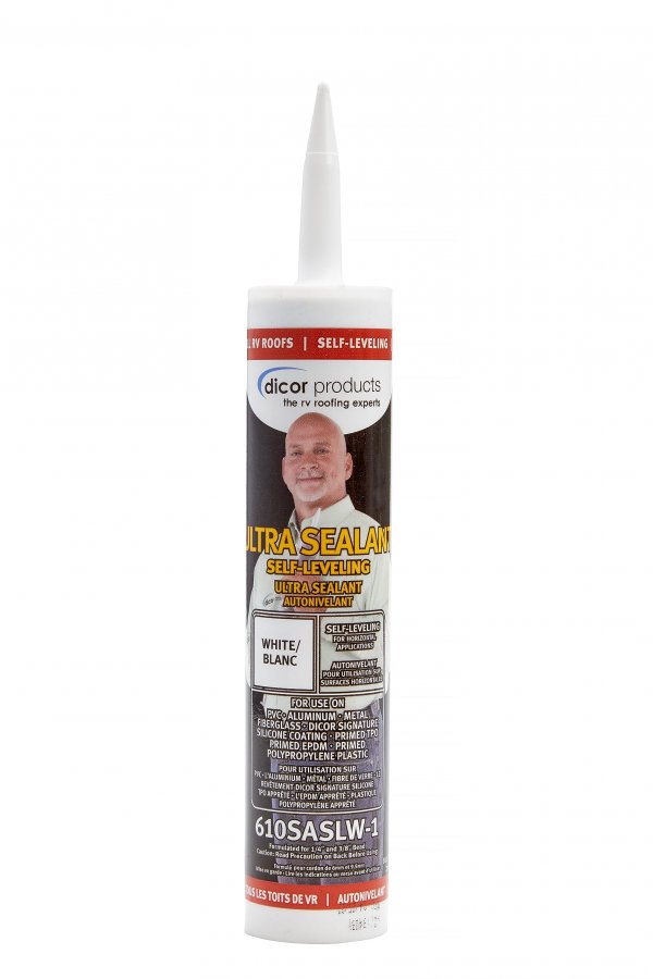 Dicor 610SASLW-1 Self-Leveling Ultra Sealant System - 10.1 Oz, White, High Performance, Non-Yellowing, Fast Curing, Durable, Highly Compatible, UV Stabilized