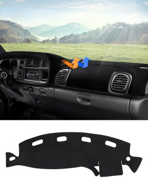 Autorder Dashboard Cover Mat for Dodge Ram 1500 2500 3500 1998-2001 Accessories Dash Cover Flannel Dash Mat Sunshade Glare UV Rays Protector