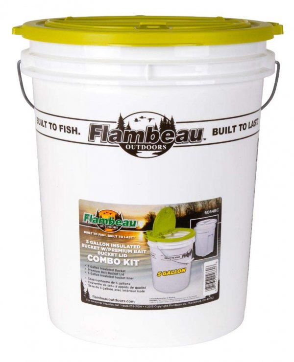 Flambeau 6064BC 5 gal Insulated Bucket with Premium Lid Bait Storage