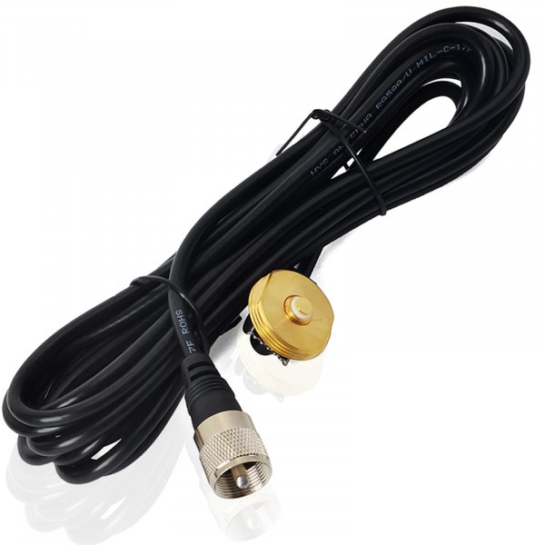 HYS 3/8" to 3/4" Hole Mount with 13ft/ 4m RG-58 Coax Cable NMO to PL259