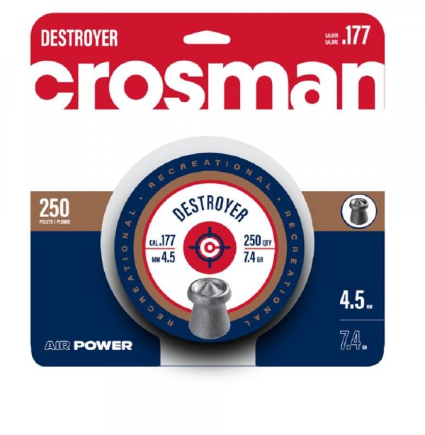 Crosman DS177 Destroyer Pellet.177 Caliber 7.4 Grain 250 Count