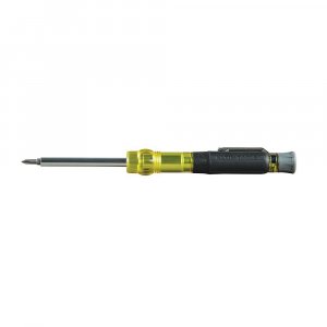Klein Tools 32613 Multi-Bit Screwdriver, Precision HVAC 3-in-1 Pocket Screwdriver with Phillips, Slotted and Schrader Bits