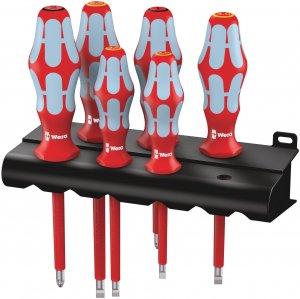 Wera 05022745001 Insulated Screwdriver Set with Rack (6-Piece Set)
