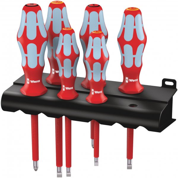 Wera 05022745001 Insulated Screwdriver Set with Rack (6-Piece Set)