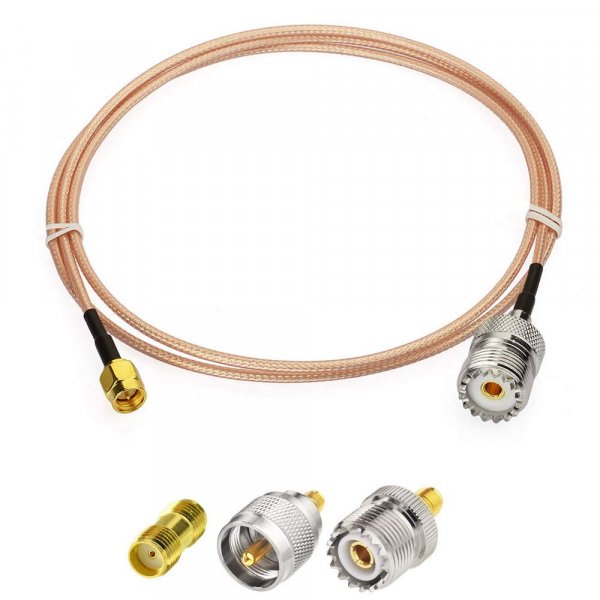 Superbat SMA Male to SO239 RF Coaxial Coax Cable 6inches + 3pcs Adapter Kit, SMA to UHF Cable + SMA to SO239/PL259 Adapter Kit for RF Applications/CB Radio/Handheld Radio Antenna/Walkie Talkie etc