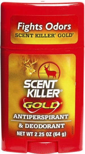Wildlife Research Center Scent Killer Gold Antiperspirant & Deodorant, Unscented, Anti-Odor Formula for Hunters, Long-Lasting Sweat & Odor Protection, Push-Up Stick, 2.25 OZ