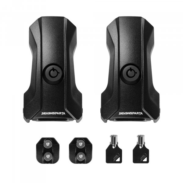 Seven Sparta Upgraded Locking Hood Latches for Jeep Wrangler JL/JLU 2018-2026 & Gladiator JT 2020-2026, with Keys & Security Screws - Aluminum Locking Hood Catch, 1 Pair, Streamlined