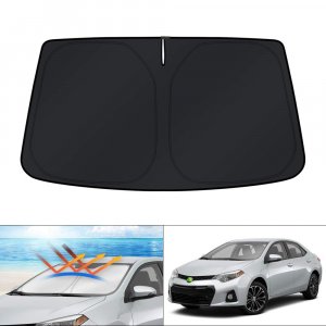 KUST Windshield Sun Shade Custom Fit for Toyota Corolla 2014 2015 2016 2017 2018 2019 Window Accessories Shade Foldable Sun Visor Block Sun UV Rays Keep Car Cooler