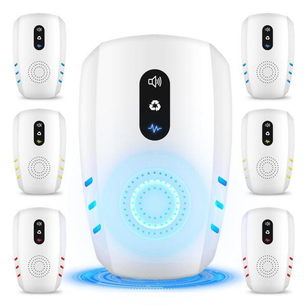 2026 Upgraded Ultrasonic Indoor Pest Repeller, 3-Mode Mouse Traps, 6 Pack