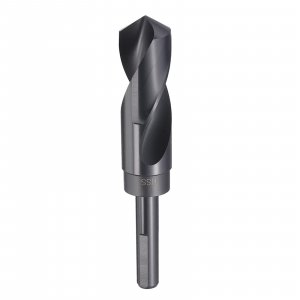 HARFINGTON 1-1/16" Drill Bit 1/2" Reduced Shank 3-Flat 4241 High Speed Steel Nitriding Black 118° Standard Point for Plastic Wood Copper Aluminum Iron Medium Soft Metal
