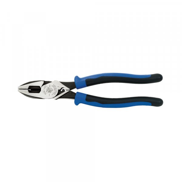 Klein Tools J2000-9NECRTP Side Cutter Linemans Pliers, Made in USA, with Tape Pulling and Wire Crimping, High Leverage, 9-Inch