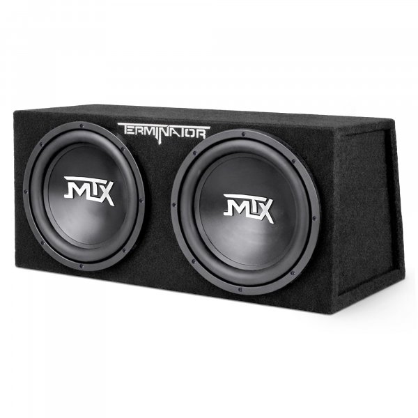 MTX Dual 12-Inch Subwoofers with Loaded Enclosure, 1200W Max Power, 400W RMS, Terminator - Car Audio Subwoofer and Speaker System with Deep Bass Sound