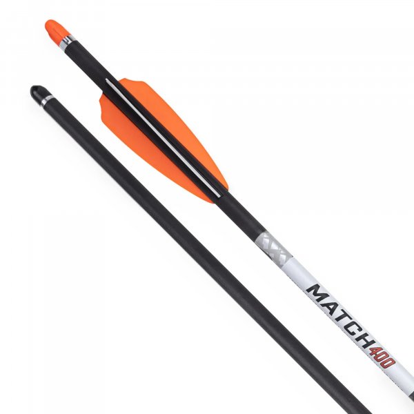 Wicked Ridge by TenPoint Match 400 - Pack of Six 20” Carbon Crossbow Arrows - 400-Grains, 0.004” Straightness - with Alpha-Nock HP