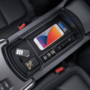 PIMCAR Center Console Organizer for Honda Accord 2018 2019 2020 2021 2022 ABS Plastic Material Armrest Box Insert Tray Pallet Accessories (NOT Fit for Manual Transmission Models) —Black