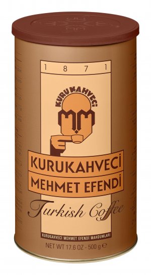 KURUKAHVECI MEHMET EFENDI Turkish Coffee, 100% Arabica, Finely Roasted Ground Coffee for Cezve, Rich Aroma, Medium, Authentic Turkish Coffee Tradition Since 1871, 17.6 OZ / 500 Gr