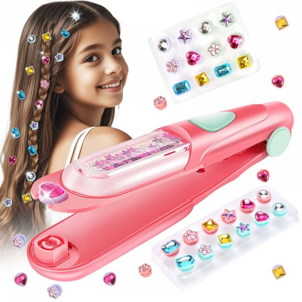 kidzkube Hair Gem Stamper Kit, Birthday Toys for Girls Ages 3-12
