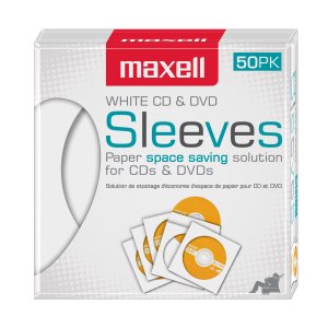Maxell 190135 - C CD/DVD Storage Sleeves (50 pk; White)
