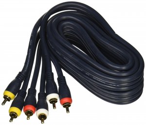 Steren 254-315BL Triple RCA Composite Video Cable (6ft)