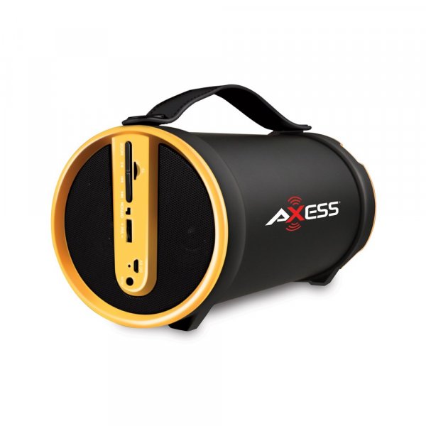 Axess SPBT1033YL Yellow Portable Bluetooth Indoor Outdoor 2.1 Speaker