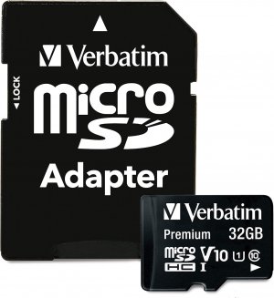 VERBATIM 44083 microSDHC Card with Adapter (32GB Class 10)