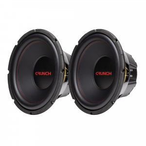 Crunch CRW12D4 12 Inch 800 Watt RMS 4 Ohm Dual Voice Coil Car Audio Subwoofer Speakers with Spade Terminals for Sealed or Vented Enclosure (2 Pack)