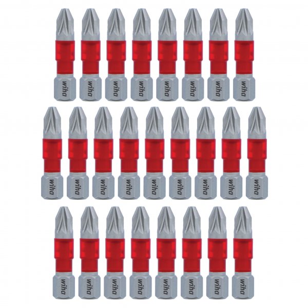 Wiha 76607 #2 Pozidriv 1-Inch Terminator Impact Bits – 25 Pack