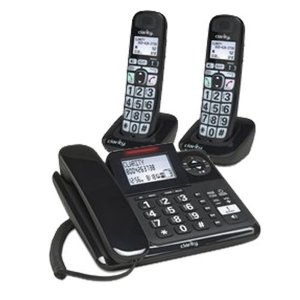 Clarity E814CC3 Phone Combo w/Answering Machine & 2 Expandable Handsets