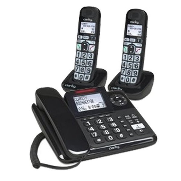 Clarity E814CC3 Phone Combo w/Answering Machine & 2 Expandable Handsets