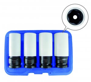 Astro 7404 Flank Bite Damaged Lug Nut Socket Set w/ Spinning Protective Sleeves