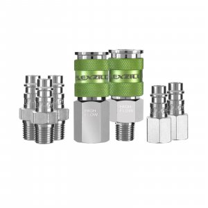 Flexzilla A53457FZ Pro High Flow Coupler  Plug Kit 1/4In Npt 1/4In Body 7 Pc