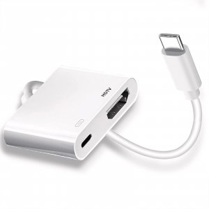 Kinhaly USB C to HDMI for TV, 4K@60Hz Type C to Adapter with Charging Port, iPhone to Hdmi to USB C Adapter Compatible for iPhone 16/15 Series/iPad Pro/Galaxy/MacBook Pro to HDTV Projector