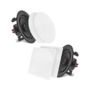 Pyle PDIC56 5.25" 150 Watt 2 Way White Flush Mount Wall / Ceiling Speaker pair